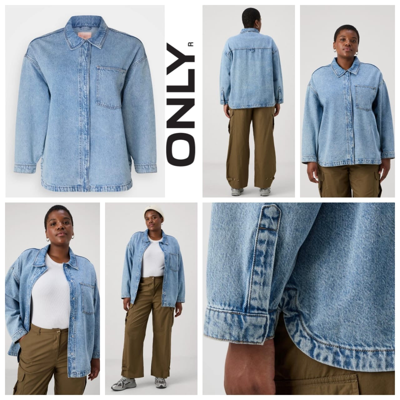 ONLY Oversized Denim Shirt – Light Blue