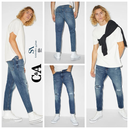 C&A Slim Fit Distressed Jeans – Blue