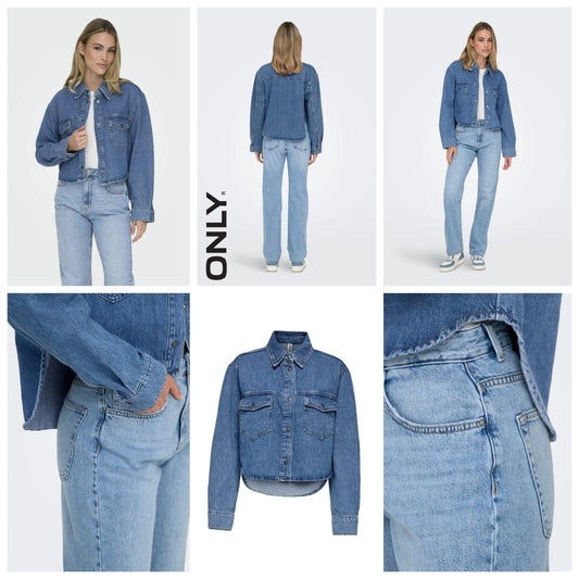 ONLY Classic Denim Jacket – Mid Blue Wash