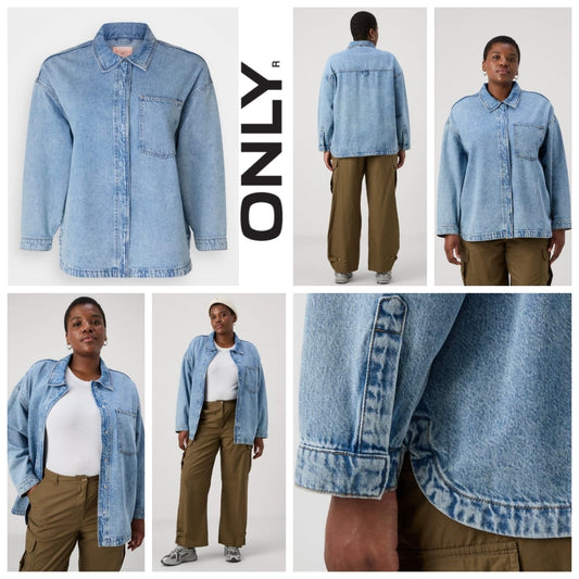 ONLY Oversized Denim Shirt – Light Blue